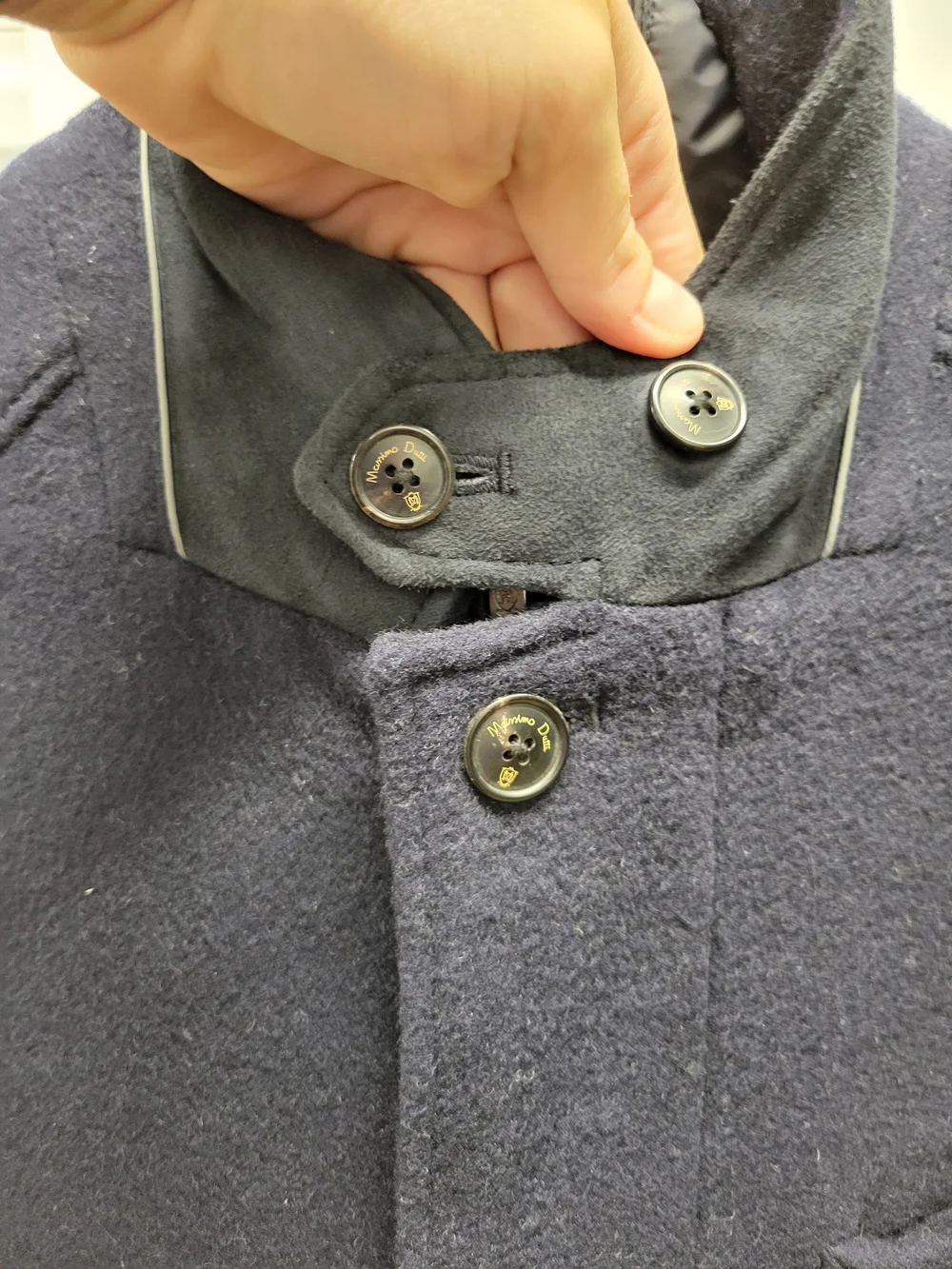 Massimo Dutti 2-in-1 wool jacket featuring a built-in, quilted puffer bib